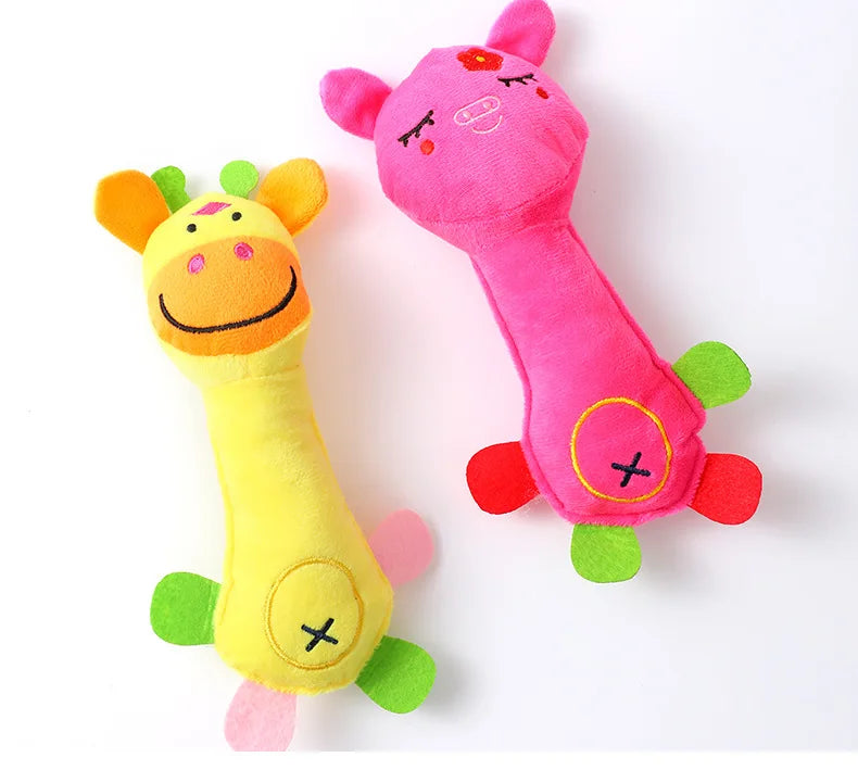 Cute Plush Toy Sound Toy Stuffed Squeaky Animal Squeak Dog Toy Cleaning Tooth Dog Chew Rope Toys