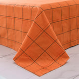 Striped Grey Duvet Cover Twin Queen Size Reversible Neutral Orange Plaid Quilt Cover Geometric Bedding Set Microfiber 3 Pcs Set