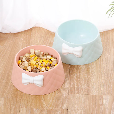 Pet Dog Feeding Bowl Small Cats and Dogs Shockproof Cute Bowl Knot Decorative Feeder Bowl Let The Dog Eat Utensils Cartoon Bowl