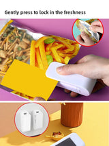 1pc Portable Bag Heat Sealer Plastic Package Storage Bag White Mini Home Sealing Clip Food Snack Fruit Fresh Keeping Gadgets