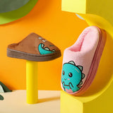 Winter Children‘s Slippers New Kids Slippers Dinosaur Warm Plush Indoor Autumn Non-Slip Soft Plush Slipper For Boys Girls 2024