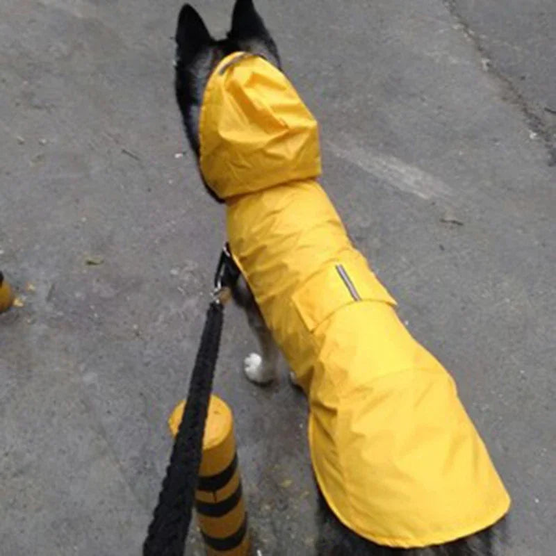 Dog Raincoat Waterproof Hoodie Jacket Rain Poncho Pet Rainwear Clothes with Reflective Stripe Outdoor Dogs Raincoat Accessories