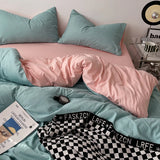 100% Cotton Pink Bedding Set Nordic Chic Duvet Cover Flat Sheet Pillowcase Soft Comforter Cover Bed Linen Boy Girl Home Textiles