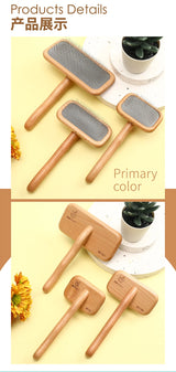 Fenice Pet Grooming Comb Wooden Handle Needle Comb For Hair Pet Brush Beauty Brush Dog Accessories