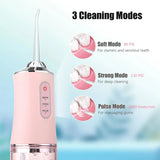 Oral Irrigator Portable Dental Water Flosser USB Rechargeable Water Jet Floss Tooth Pick 4 Jet Tip 220ml 3 Modes IPX7 1400rpm