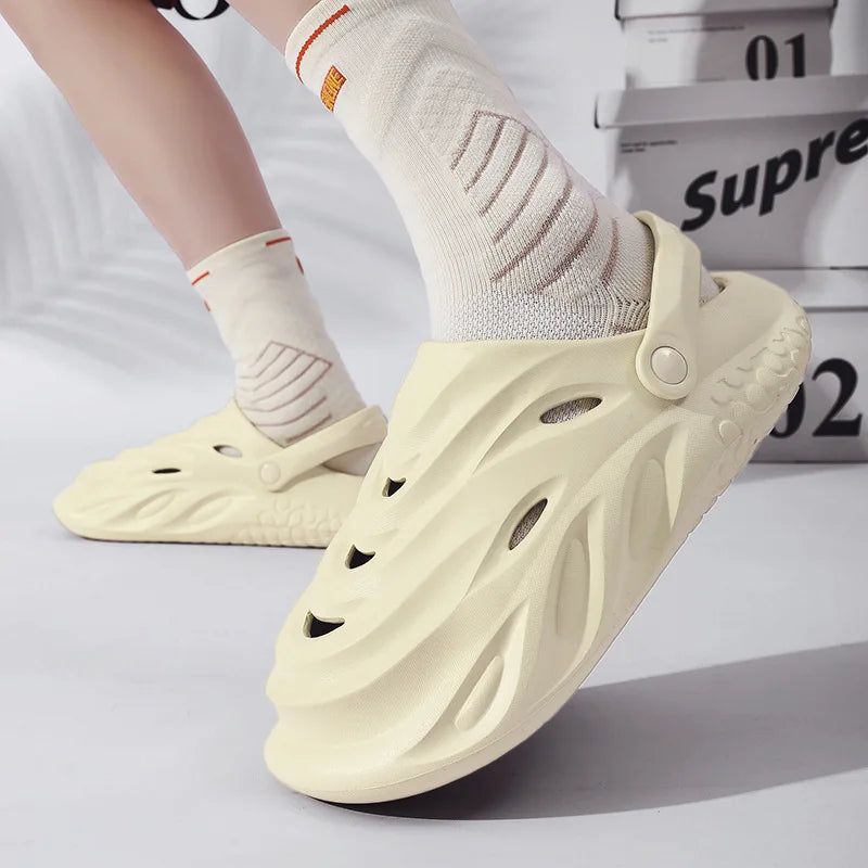 Eva Soft Sole Slippers Male Summer Wear New Trend Baotou Slippers Male Trampling Shit Feeling Driving Beach Sandals Men Outdoor