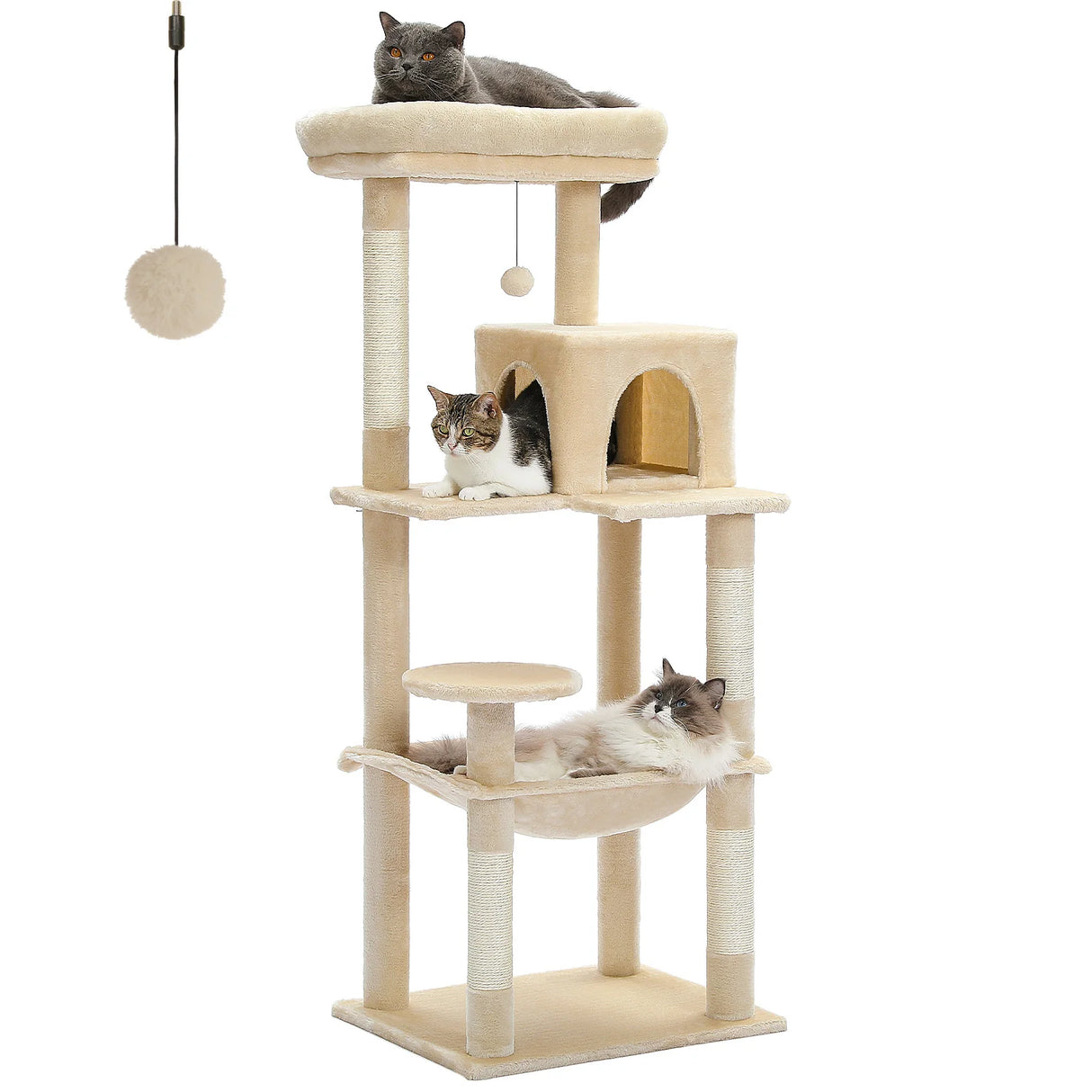 Multi-Level Cat Tree with Scratching Post Luxury Cat Tower with Condo House Cat Scratcher for Indoor Cat Accessories Pet Cat Toy