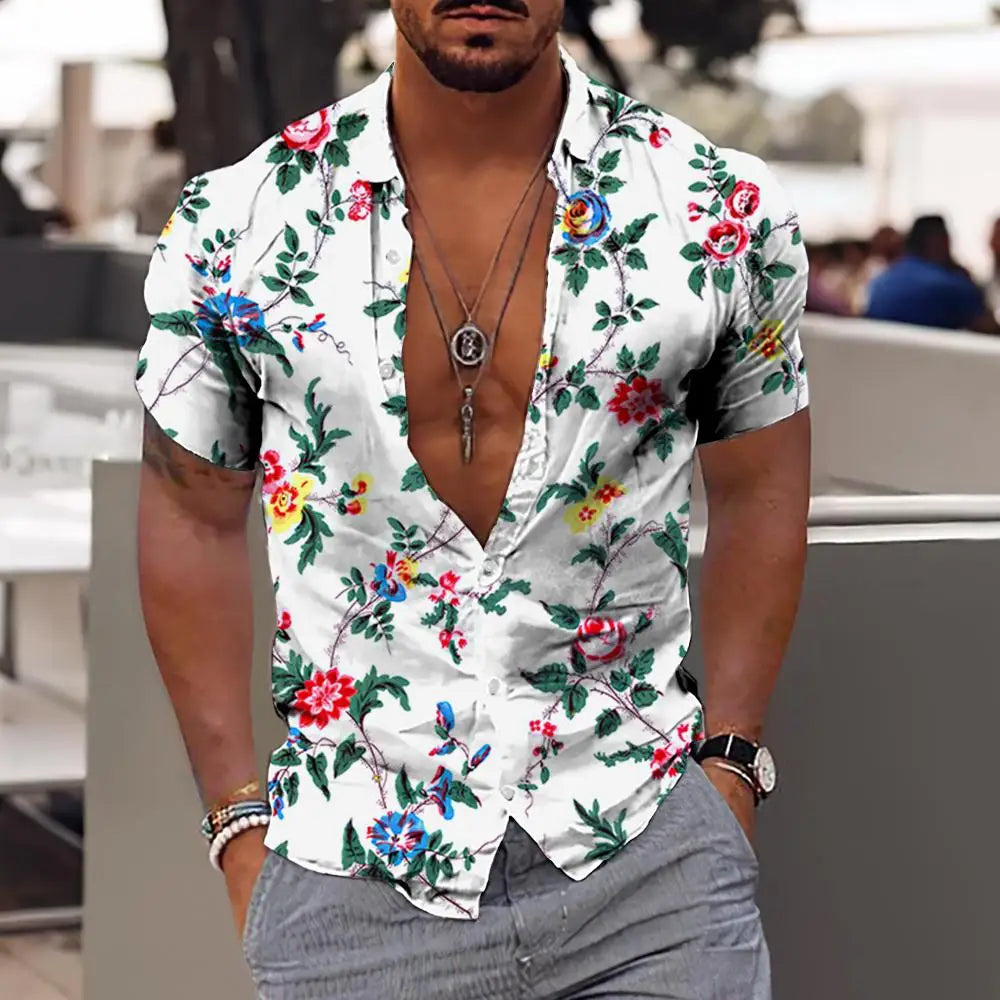 2024 Coconut Tree Shirts For Men 3d Printed Men's Hawaiian Shirt Beach 5xl Short Sleeve Fashion Tops Tee Shirt Man Blouse Camisa