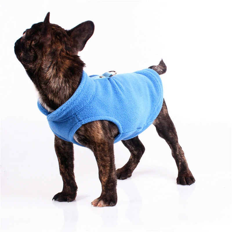 Warm Fleece Dogs Clothes Pet Dog Jacket Vest With D-Ring For Small Dog Cats Clothing French Bulldog Costumes Chihuahua Coat