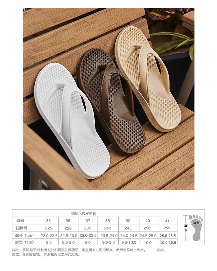 Comwarm Unisex Soft Cloud Slipper Platform Flip-flops Women's Summer Beach Sandals with Arch Support for Non-slip Bathroom Men