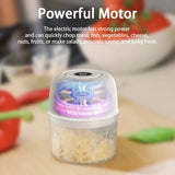 Electric Chopper Mini Food Processor Portable Electric Garlic Chopper Mini Wireless Vegetable Garlic Onion Meat Grinder Blender