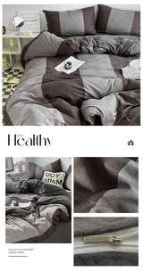 Simple Style Bed Linen Set Skin-friendly Bedsheet Set Pillowcase 이불세트 Brushed Bedclothes Single/Full/Queen/King Size Bedding Set