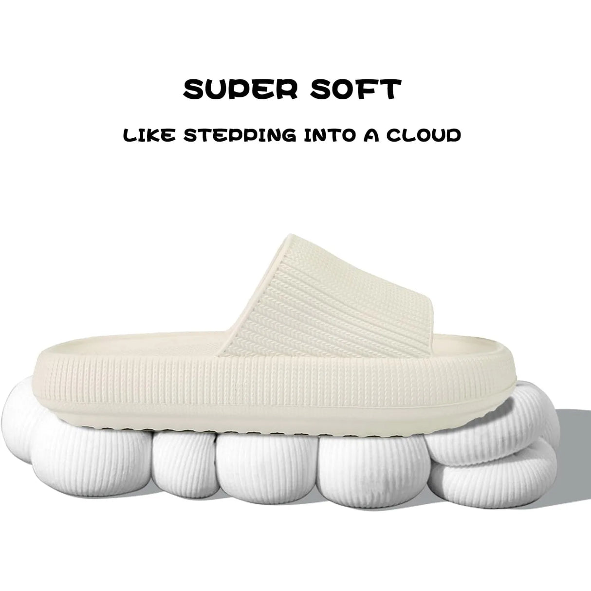 Women Men Sliders Cloud Slippers Non-Slip EVA Slippers Flip Flops with 1.6 inch Soft Thick Sole for Shower Bathroom Pool Beach