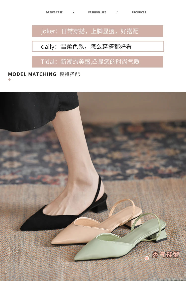 Women's Pointed Toe High Heels Sandals Summer 2024 Sexy Woman Shoes Fashion Decoration Party Wedding Slingback Woman Pumps