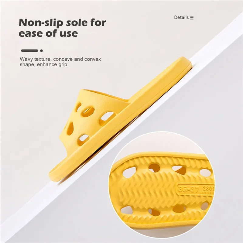 2024 Summer Slippers Men Women Soft Indoor Home Flat Sandals Fashion Flip Flops Beach Shoes Man Couple Non-Slip Bathroom Slides