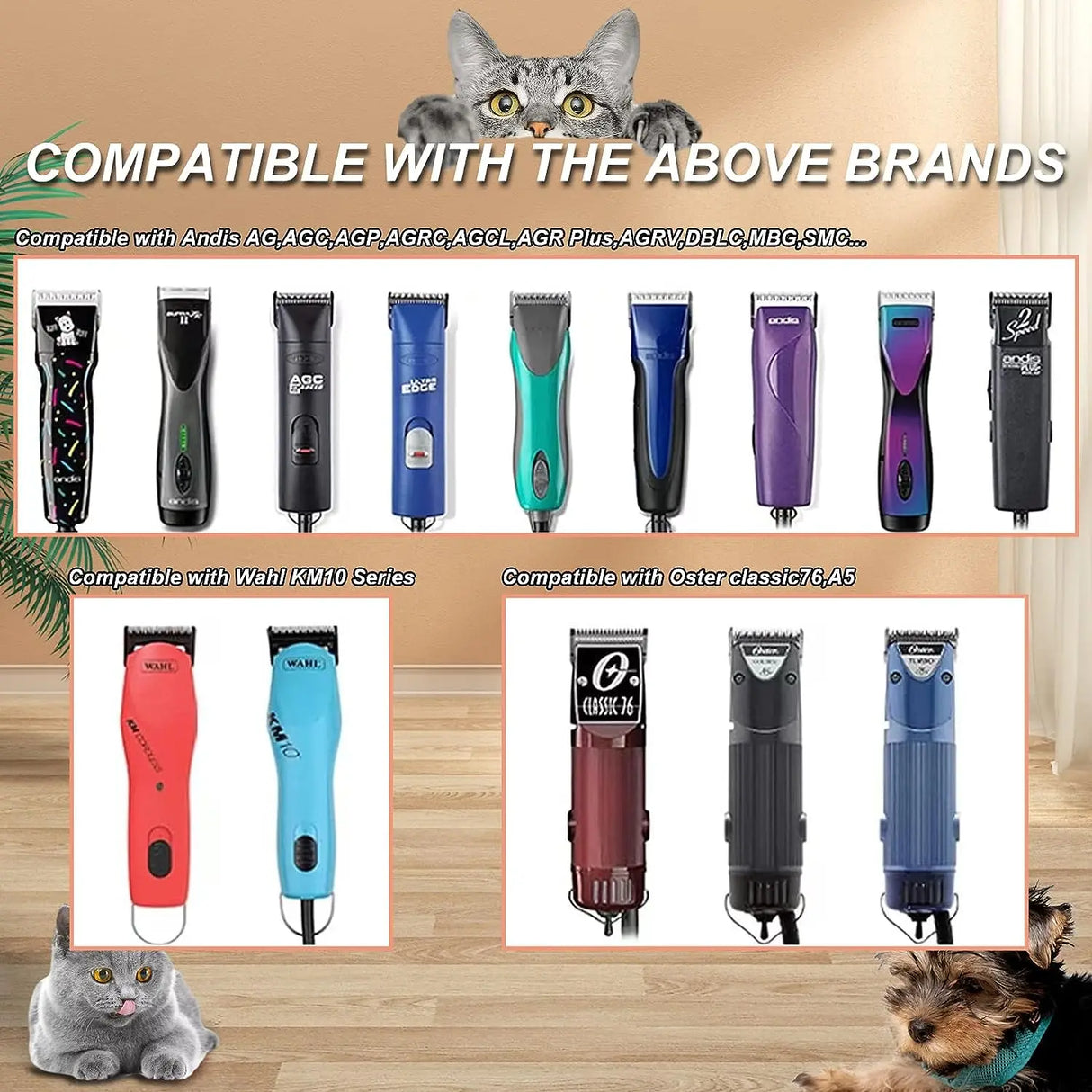 Professional Pet Clipper Blade Replacement A5 Blade Fit Most Andis Compatible with Oster A5,Wahl KM Series Clippers