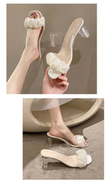 Transparent Crystal Slippers with High Heels5cm~9cm Fashion Sandals, Summer Beach Casual Thick High Heels Sandals, Women's Shoes