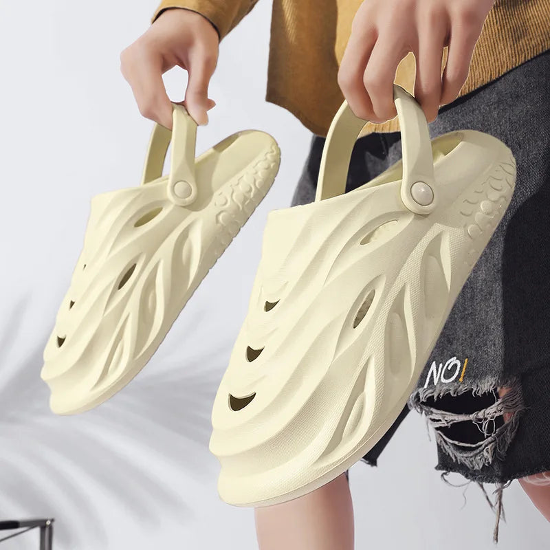 Eva Soft Sole Slippers Male Summer Wear New Trend Baotou Slippers Male Trampling Shit Feeling Driving Beach Sandals Men Outdoor