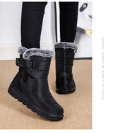 Waterproof Winter for 2023 New Faux Fur Long Platform Snow Warm Cotton Couples Shoes Plush Woman Ankle Boots