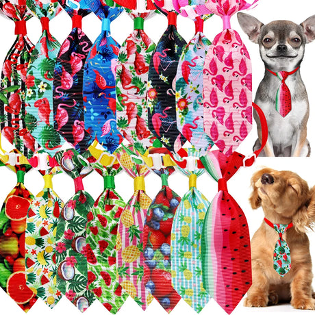 10pcs Small Dog Accessories Pet Dog Bowties Dogs Neckties Fruit Style Small Dogs Bow Tie /Tie Summer Pet Supplies Dog Products