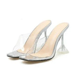 2024 New Solid Jelly Slippers Open Toe Women's Transparent Heel Slippers Fashion Women's Shoes Sexy Slippers Large Size 43