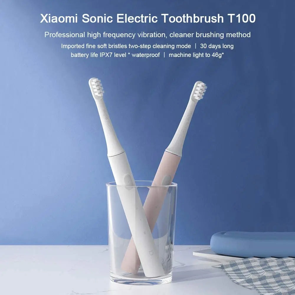 XIAOMI Mijia T100 Sonic Electric Toothbrush Mi Smart Tooth Brush Colorful USB Rechargeable IPX7 Waterproof For Toothbrushes head