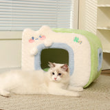 HOOPET Cute Cat Bed Warm Pet House Kitten Cave Cushion Comfort Cat House Tent Puppy Nest Small Dog Mat Supplies Bed for Cats