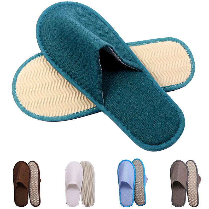 1Pairs Disposable Slippers Hotel Travel Slipper Sanitary Party Home Guest Use Men Women Unisex Closed Toe Shoes Salon Homestay