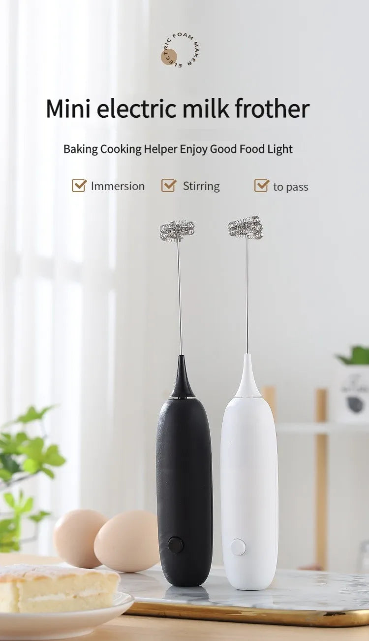 1PC Battery Model Handheld Egg Beater Froth Mixer Kitchen Automatic Coffee Milk Foaming Mixer Kitchen Whisk Tools