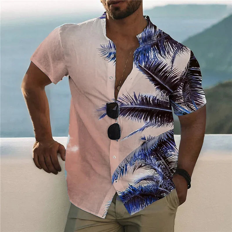 2024 Coconut Tree Shirts For Men 3d Printed Men's Hawaiian Shirt Beach 5xl Short Sleeve Fashion Tops Tee Shirt Man Blouse Camisa