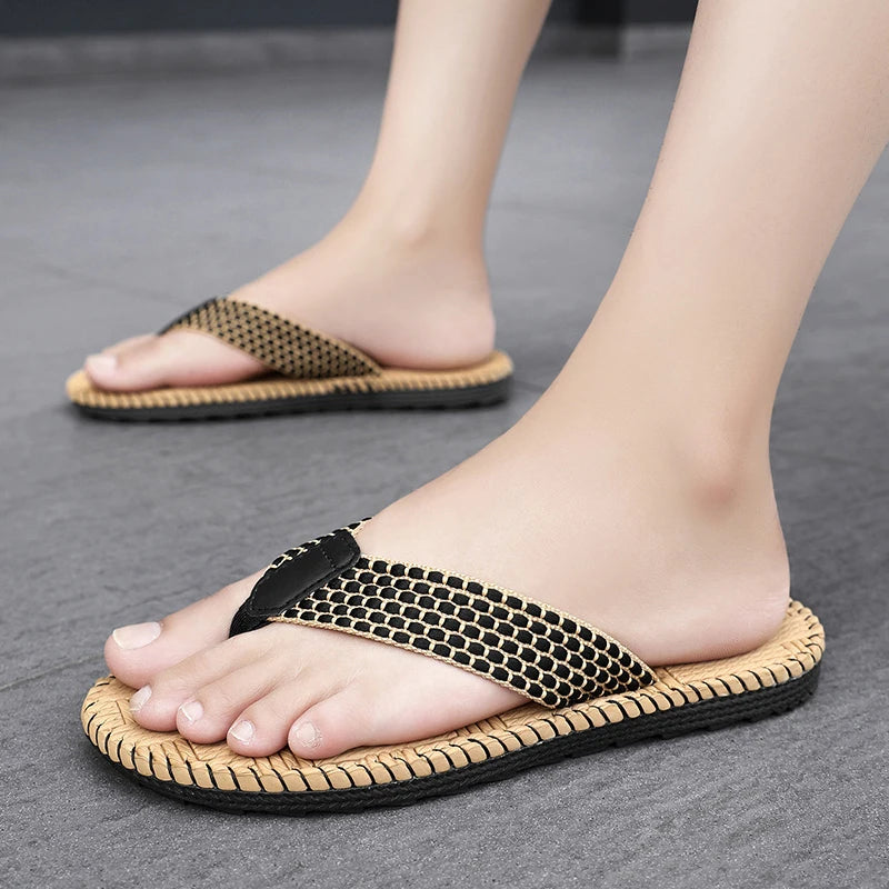 Vanmie Summer Slippers Men Massage Beach Flip Flops Men Slippers 2024 Casual Anti-slip Beach Slippers for Men Fashion Flip-flops