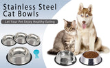 Stainless Steel Dog Cat Food Bowl Pets Quality Metal Pawprint Feeder Non-slip Pet Feeding Container with Rubber Base Accessories