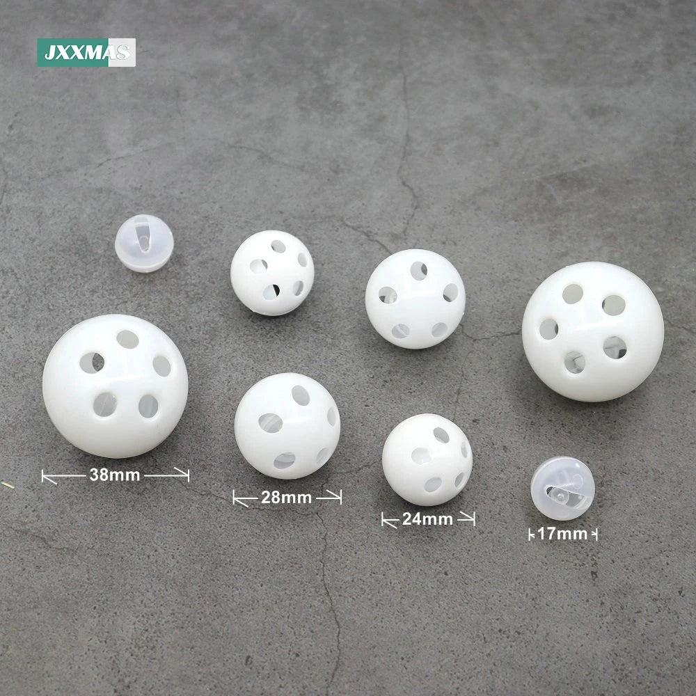 20pcs Plastic Rattle Bell Balls Squeaker Baby Toys DIY Rattle Beads Noise Maker Repair Fix Dog Toy Pet Accessories 17/24/28/38mm