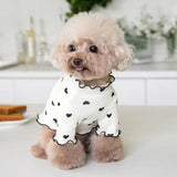 Cotton Cat Puppy T-shirt Undershirts Sweet Print Dog Pullovers for Small Dogs Cats Chihuahua Shih Tzu Indoor Pet Clothing