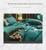 Lace edge bed skirt bed cover matte four piece set, 1.5m 1.8m European style thickened version