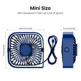 TOPK Mini Portable Fan,USB Desk Fan Table,Quiet 3 Speed Wind Personal Fan 360°Rotatable Head Standing Fans for Room Camping Hom