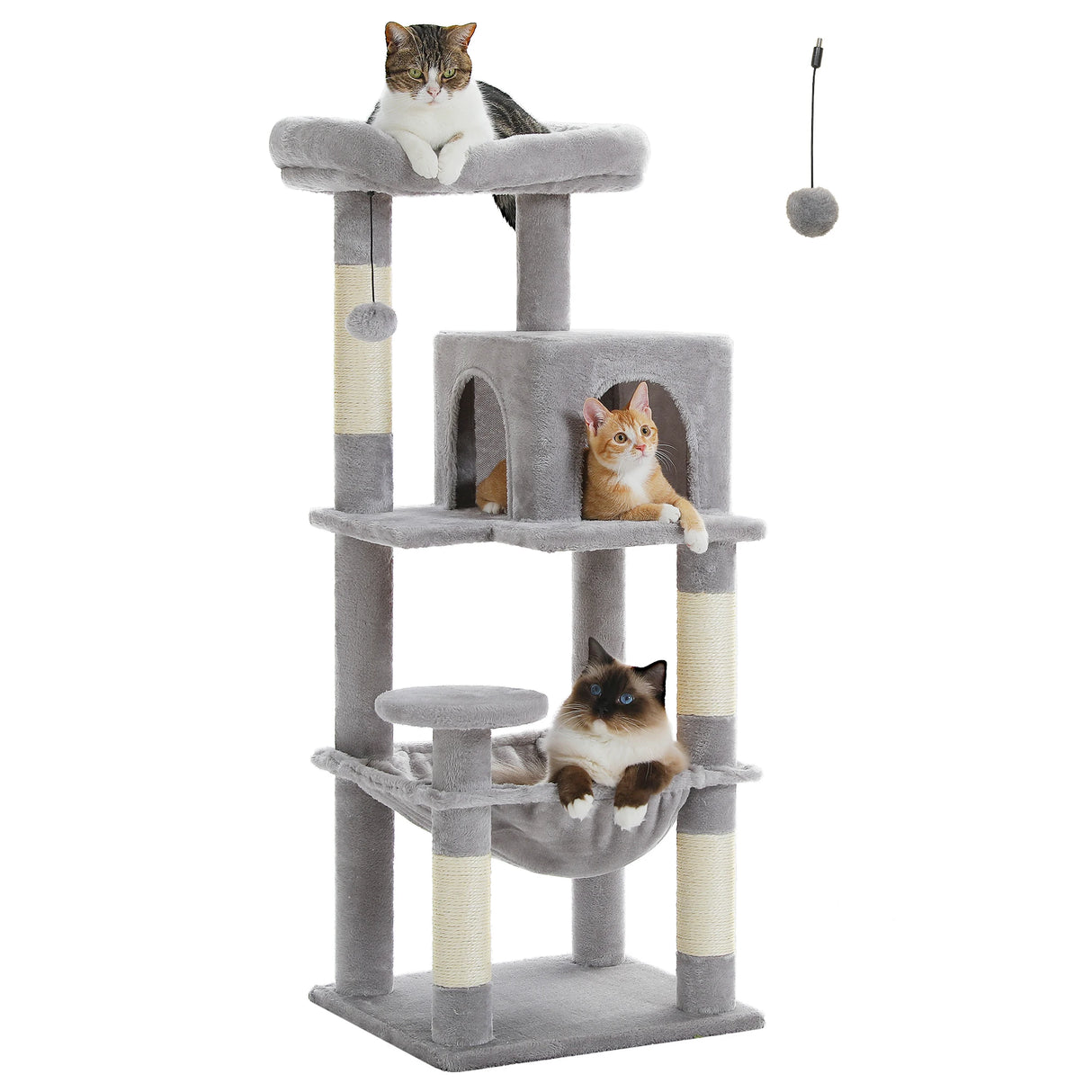 Multi-Level Cat Tree with Scratching Post Luxury Cat Tower with Condo House Cat Scratcher for Indoor Cat Accessories Pet Cat Toy