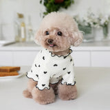 Autumn and Winter New Year Christmas Pet Undercoat Clothes Embroidered Bear Waffle Home Vest Dog Cat Yorkshire Schnauzer Maltese