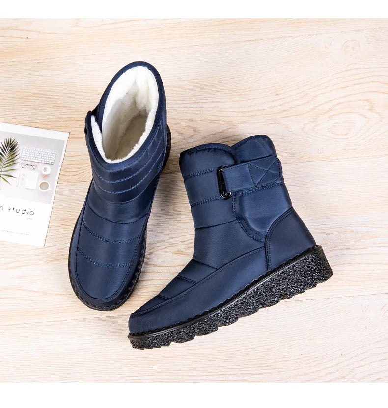 Waterproof Winter Boots for Women 2023 New Faux Fur Long Plush Snow Boots Woman Platform Shoes Warm Cotton Couples Ankle Boots