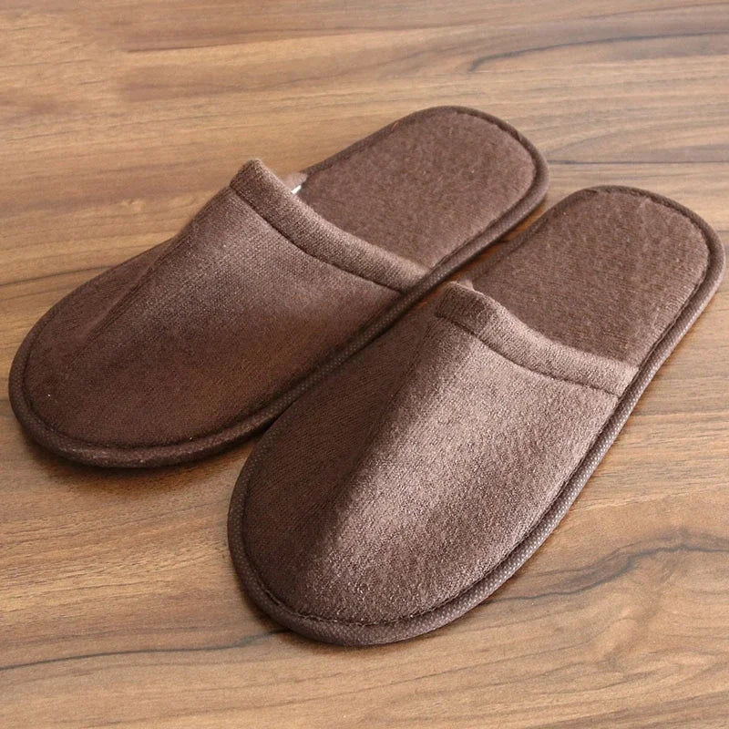 5 PCS Portable Slippers Men Women Hotel Disposable Shoes Unisex Business Travel Spa Home Guest Party Indoor Folding Slippers