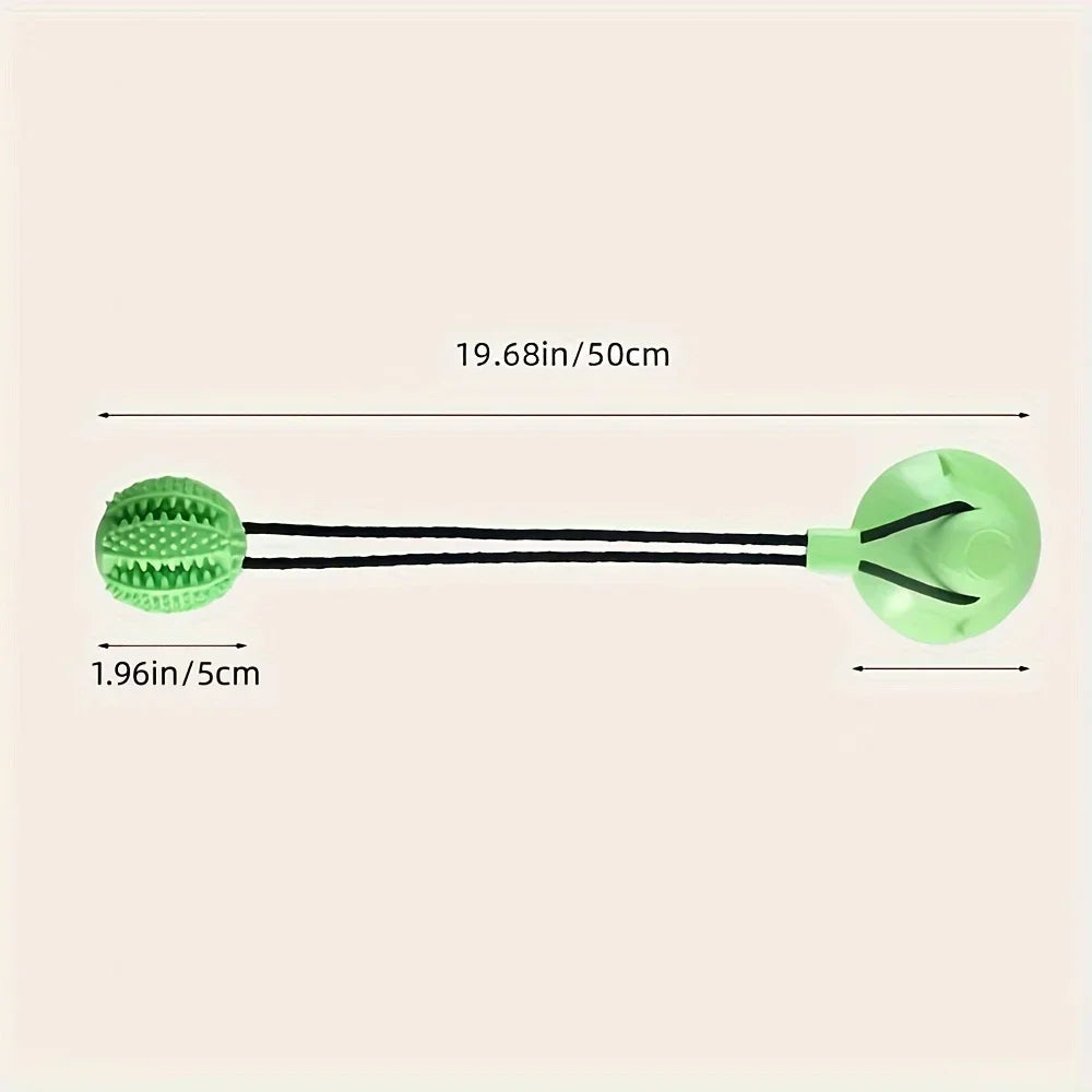 Interactive Dog Suction Cup Toy with Sound and Food Leakage - Durable Rubber Training Ball for Puzzle and Tug-of-war Play