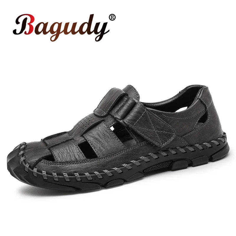 Men Beach Sandals Roman Style Men Sandals Summer Leather Shoes for Beach Outdoor Fashion Walking shoes male Sandalias size 38-48