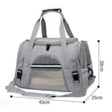 Travel Bag for Dog Cat Softl Pet Carriers Portable Breathable Foldable Bag Pets Transport Handbag with Locking Safety Zippers