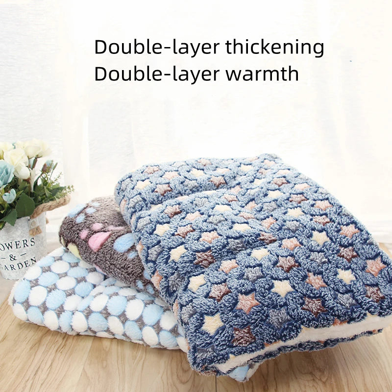 Washable Dog Bed Thickened Dog Mat Pet Cat Soft Fleece Pad Blanket Mat Cushion Home Bed Rug Keep Warm Pet Supplies cama perro