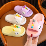 New Summer Pretty Cute Cartoon Foal Slippers Children's Non-Slip Soft Sole Sandals Boys Girls Home Slides Scuff For Kids Shoes