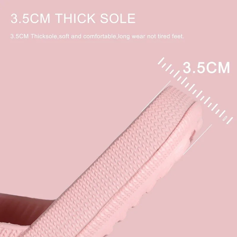 Soft Sole Indoor Slippers Women Men Non-Slip Bathroom Home Flip-Flops Thick Platform Cloud Sandals Ultra-Light Outdoors Slides