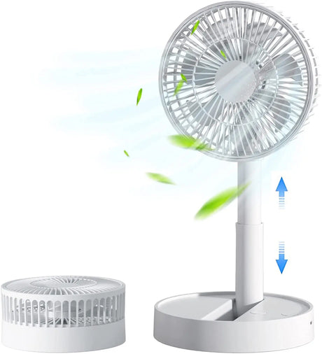 USB Foldable Fan with 4 Speeds ＆ Timing,Battery Operated Mini Fan for Bedroom, Indoor or Outdoor,Table Fan