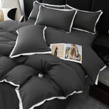 Simple Style Bedding Sets постельное белье Washed Brushed Duvet Cover with Pillowcase Luxury Bedsheets Set Queen/King Size Bed