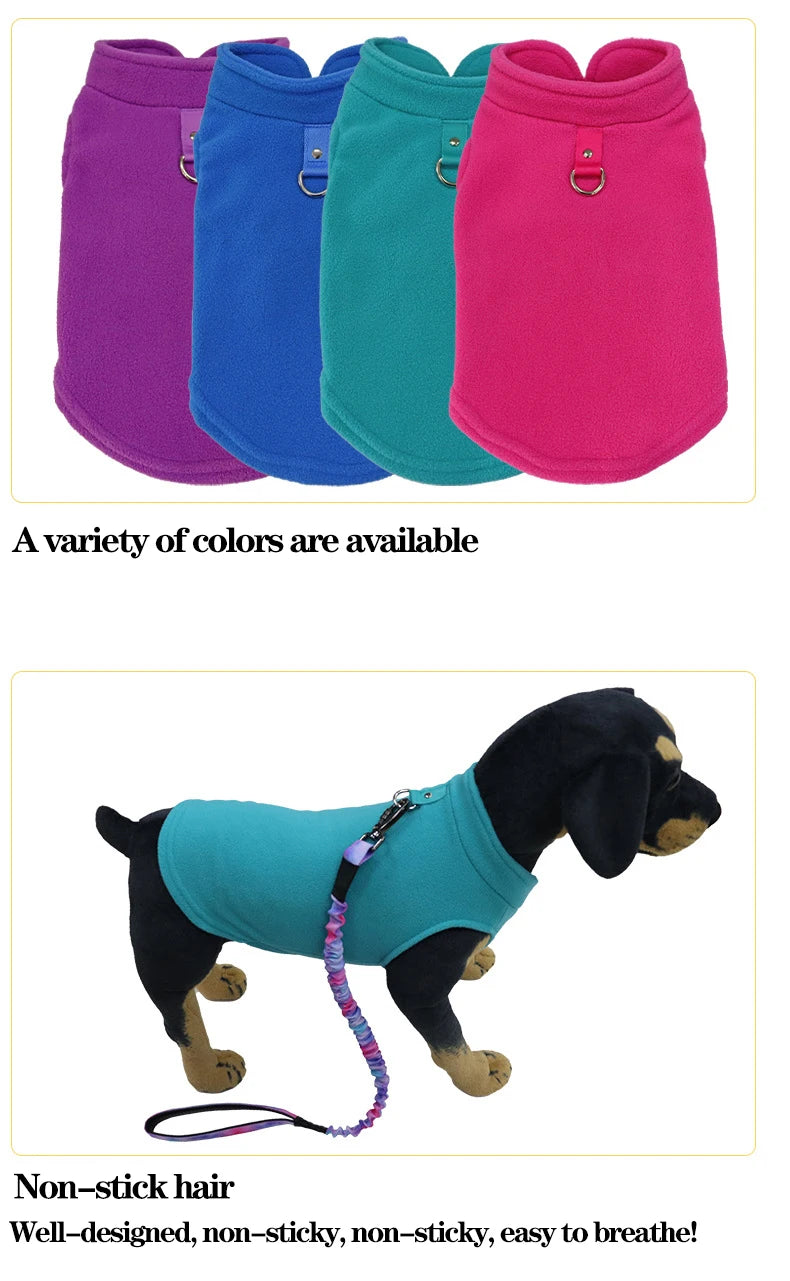 Warm Fleece Dogs Clothes Pet Dog Jacket Vest With D-Ring For Small Dog Cats Clothing French Bulldog Costumes Chihuahua Coat