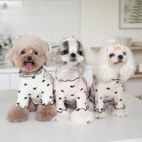 Autumn and Winter New Year Christmas Pet Undercoat Clothes Embroidered Bear Waffle Home Vest Dog Cat Yorkshire Schnauzer Maltese